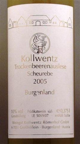 Kollwentz  Scheurebe  Trockenbeerenauslese 2005